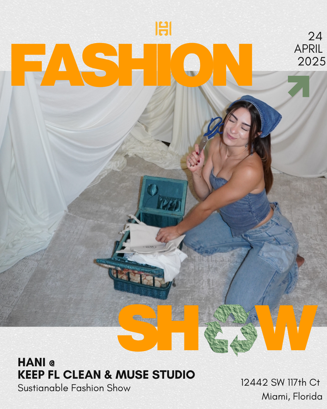 Sustainable Fashion Show flyer designed for HANI @ Keep FL Clean & Muse Studio